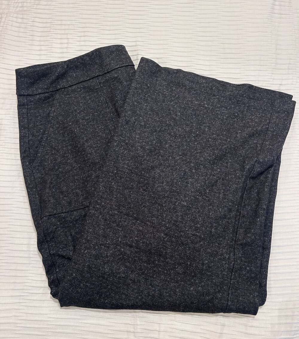 Zac & Rachel Pants Size XL Dark Gray Wide Leg Knit Trousers